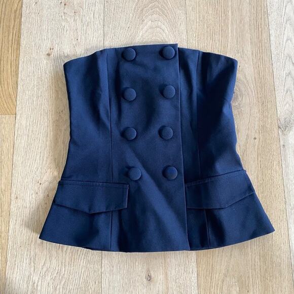 Bianca and Bridgett - Blazer Style Strapless Corset Top in Black - Picture 1 of 6